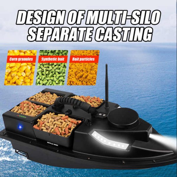High Capacity Bait Boat RC Fishing With 100 GPS Points One Key Direct 7 Color Front Light 500m Distance - Image 4